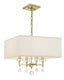 Crystorama Paxton 4 Light Aged Brass Chandelier