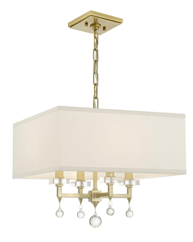 Crystorama Paxton 4 Light Aged Brass Chandelier