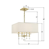 Crystorama Paxton 4 Light Aged Brass Chandelier