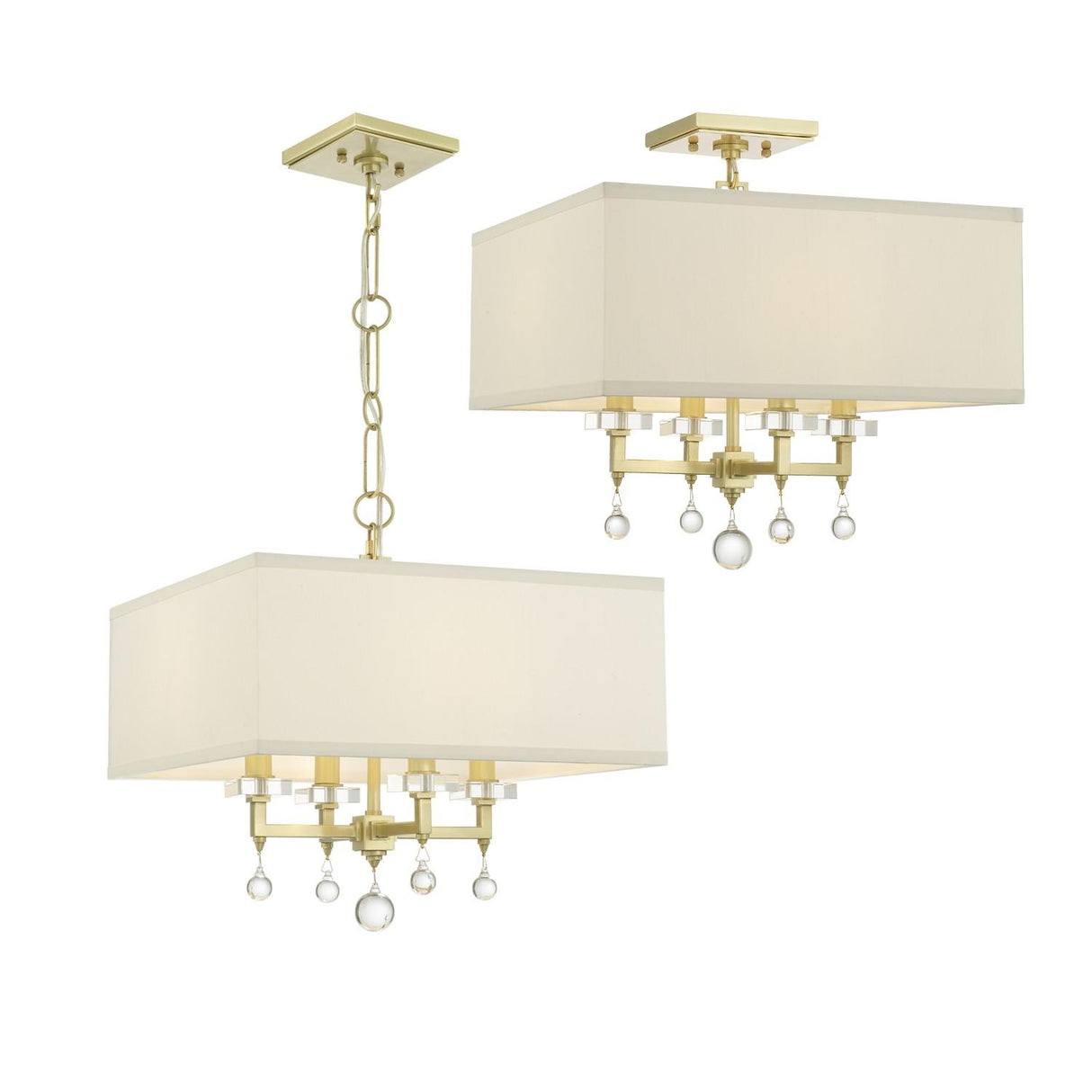 Crystorama Paxton 4 Light Aged Brass Chandelier