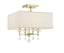 Crystorama Paxton 4 Light Aged Brass Semi Flush Mount