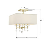 Crystorama Paxton 4 Light Aged Brass Semi Flush Mount