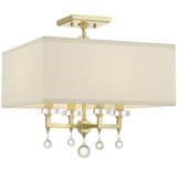 Crystorama Paxton 4 Light Aged Brass Semi Flush Mount