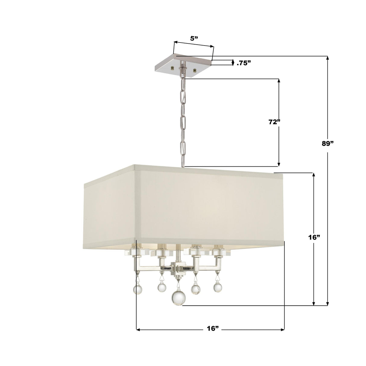 Crystorama Paxton 4 Light Polished Nickel Chandelier