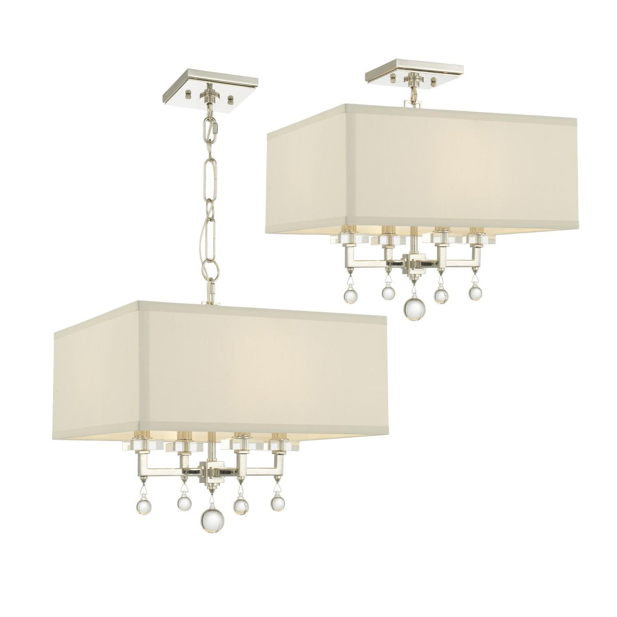 Crystorama Paxton 4 Light Polished Nickel Chandelier