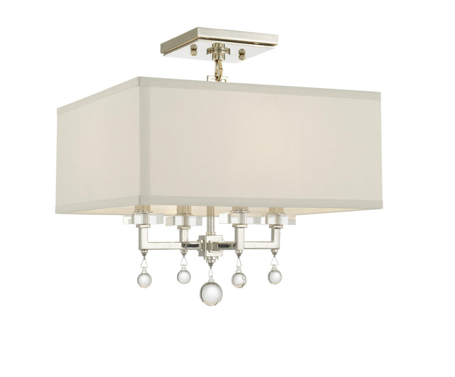 Crystorama Paxton 4 Light Polished Nickel Semi Flush Mount
