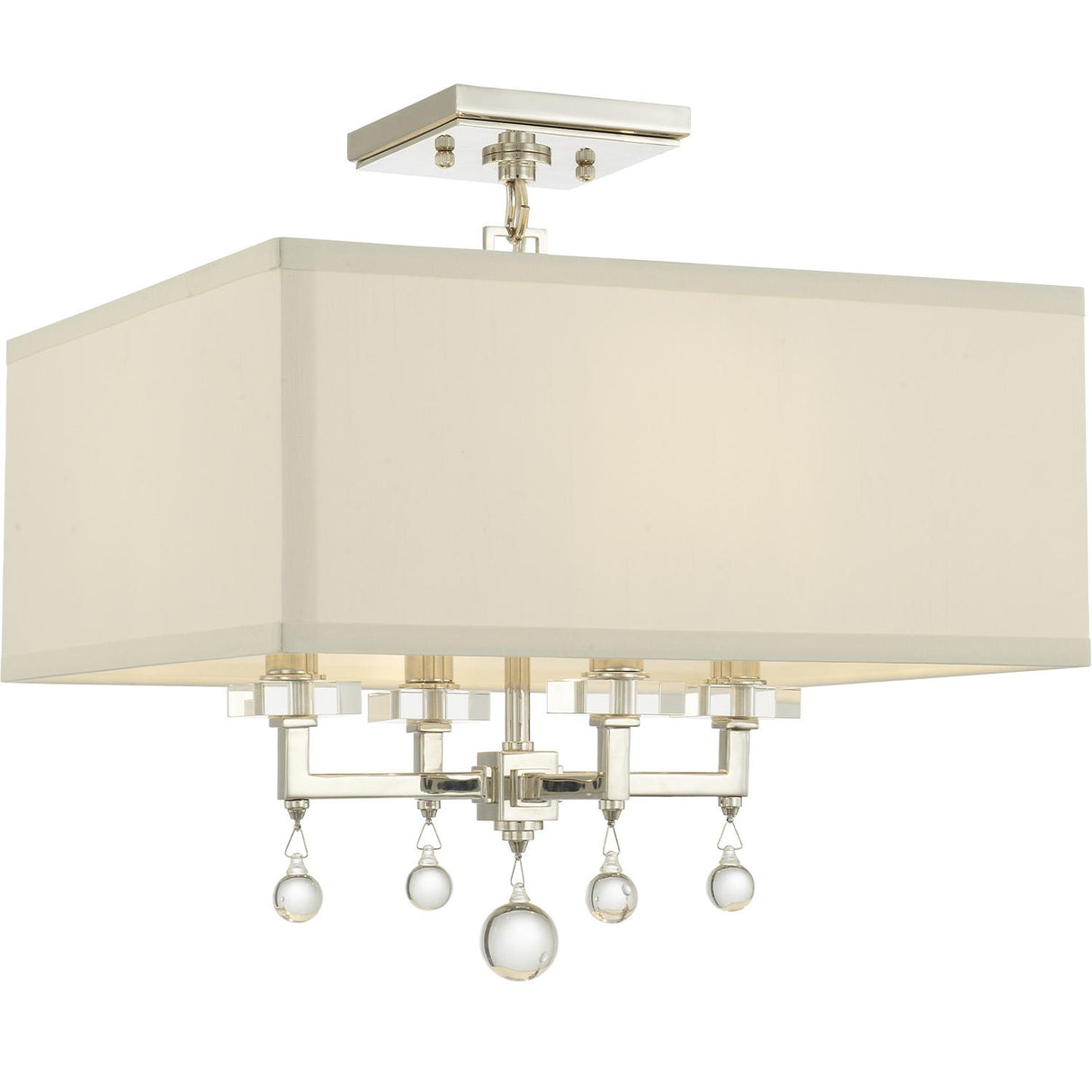 Crystorama Paxton 4 Light Polished Nickel Semi Flush Mount