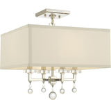 Crystorama Paxton 4 Light Polished Nickel Semi Flush Mount