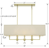 Crystorama Paxton 8 Light Aged Brass Linear Chandelier