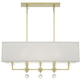 Crystorama Paxton 8 Light Aged Brass Linear Chandelier