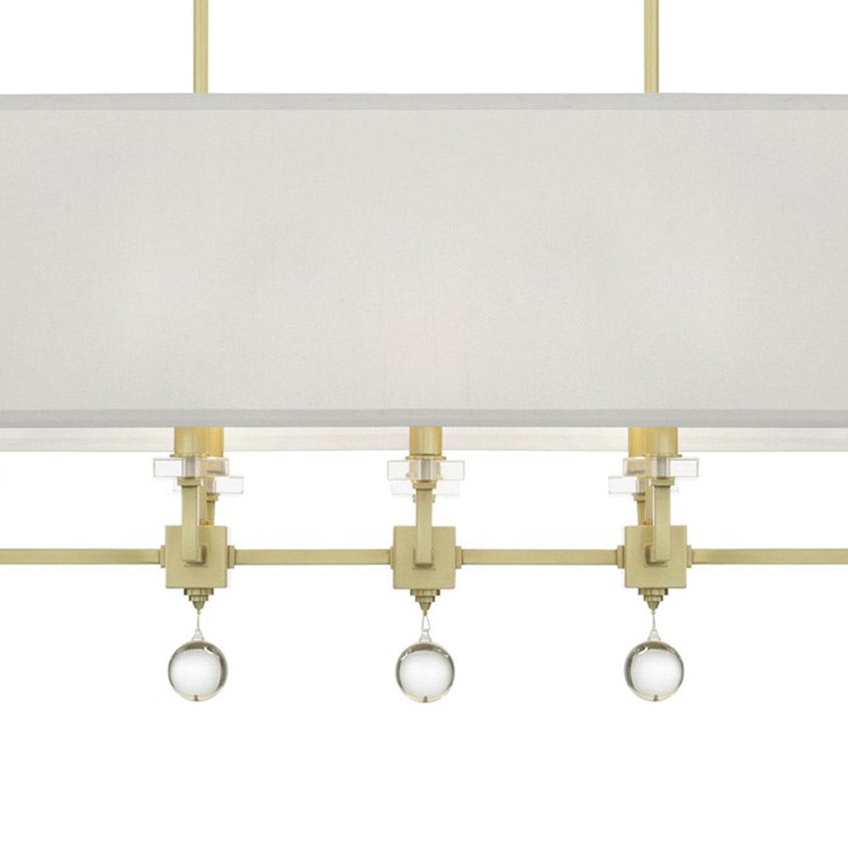 Crystorama Paxton 8 Light Aged Brass Linear Chandelier