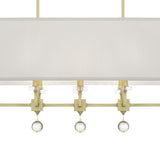 Crystorama Paxton 8 Light Aged Brass Linear Chandelier