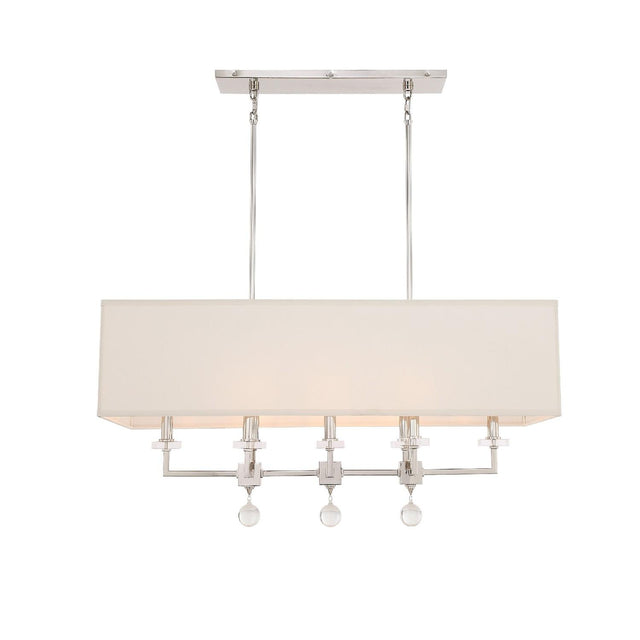 Crystorama Paxton 8 Light Polished Nickel Linear Chandelier