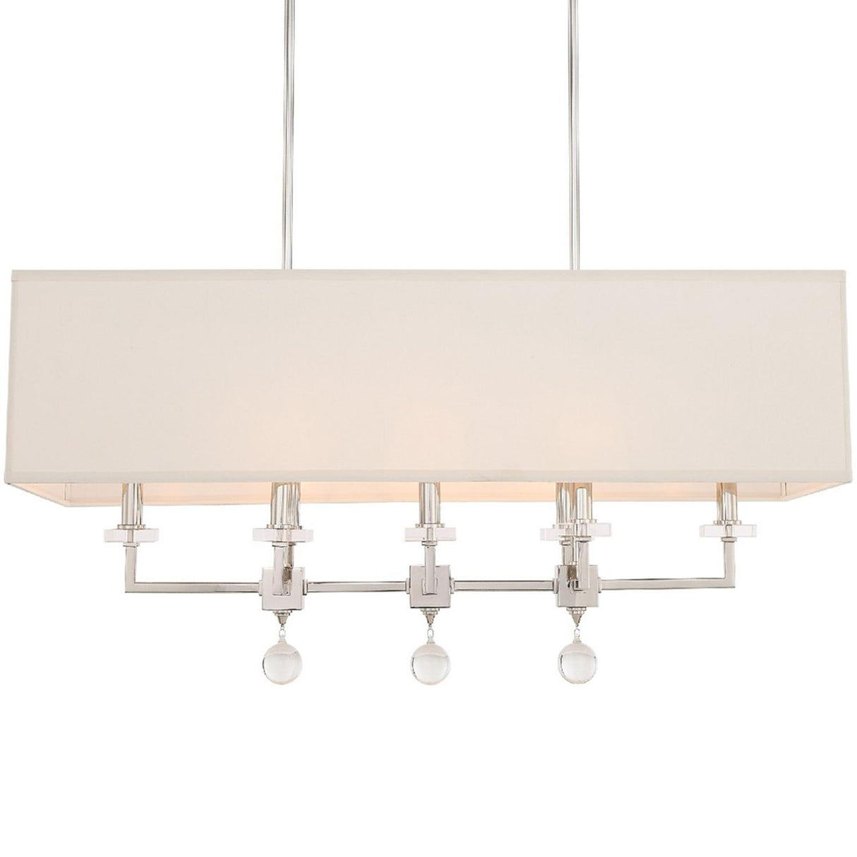 Crystorama Paxton 8 Light Polished Nickel Linear Chandelier