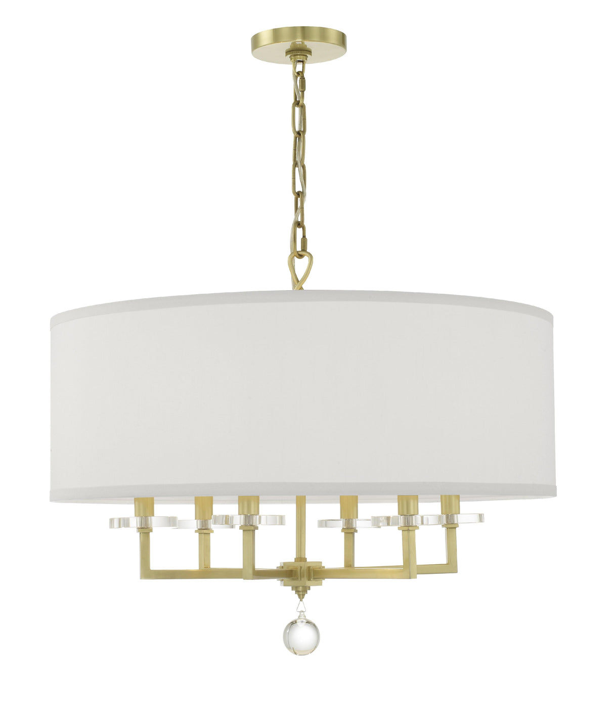Crystorama Paxton 6 Light Aged Brass Chandelier