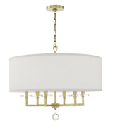 Crystorama Paxton 6 Light Aged Brass Chandelier