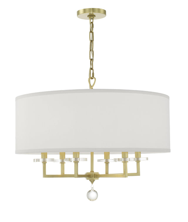 Crystorama Paxton 6 Light Aged Brass Chandelier