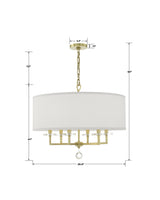 Crystorama Paxton 6 Light Aged Brass Chandelier