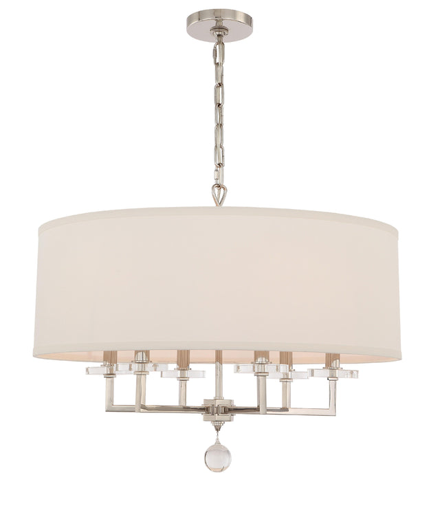 Crystorama Paxton 6 Light Polished Nickel Chandelier