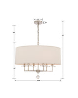 Crystorama Paxton 6 Light Polished Nickel Chandelier