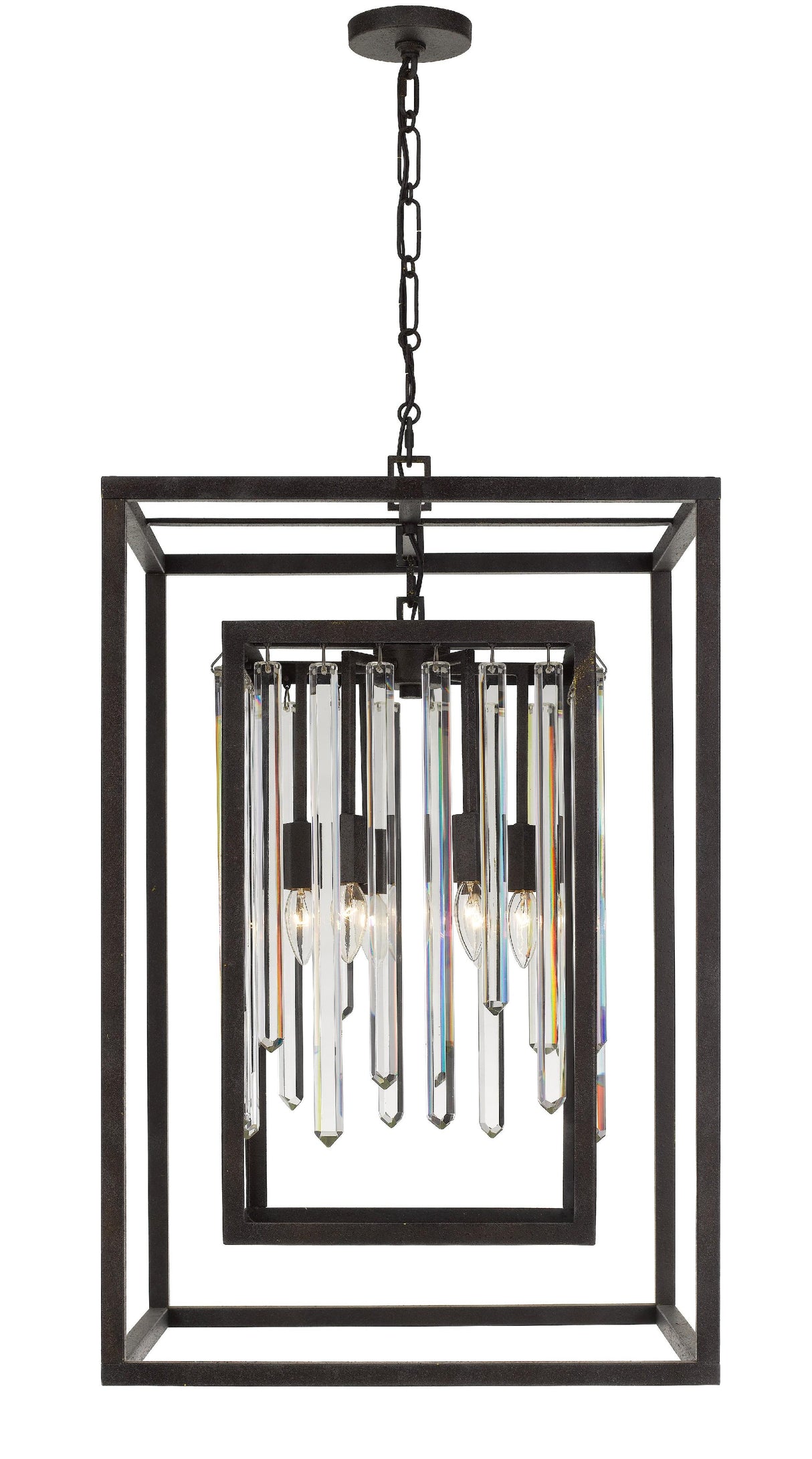Crystorama Hollis 6 Light Forged Bronze Lantern Chandelier
