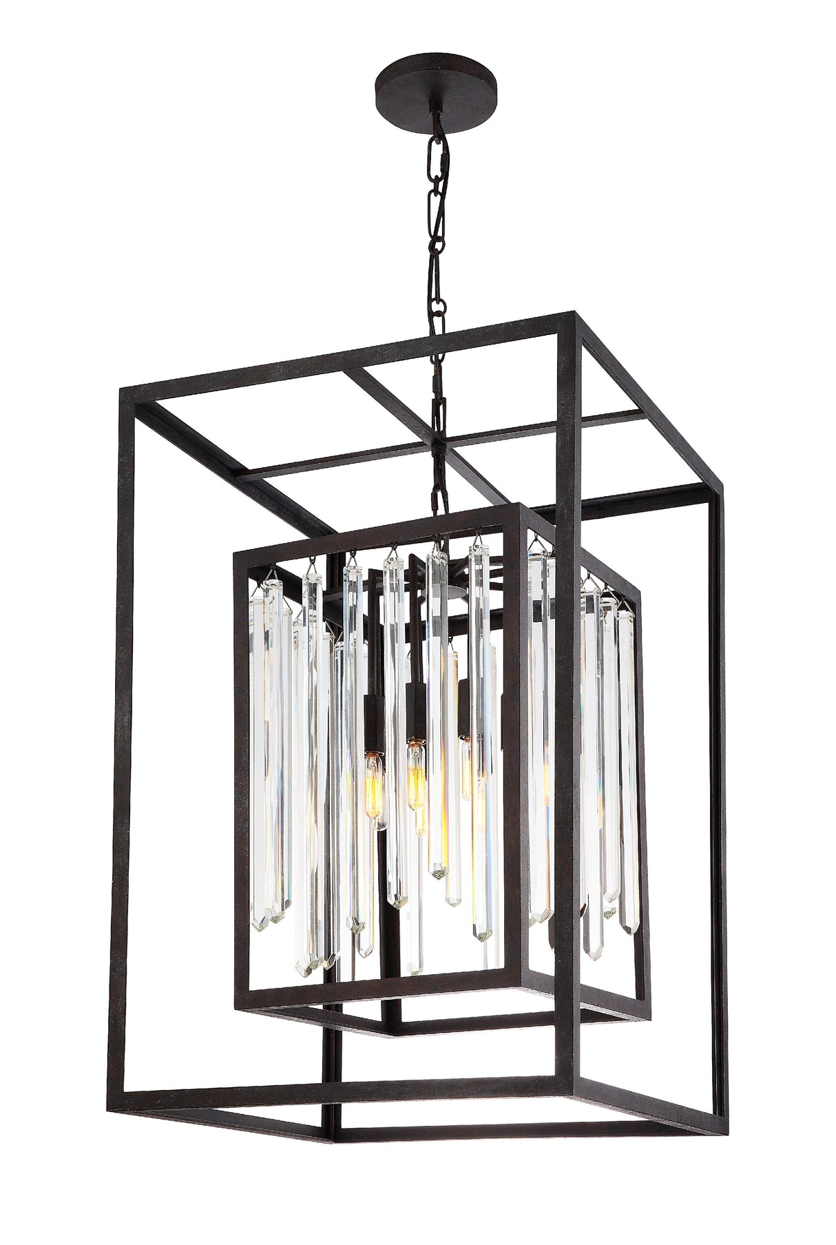 Crystorama Hollis 6 Light Forged Bronze Lantern Chandelier