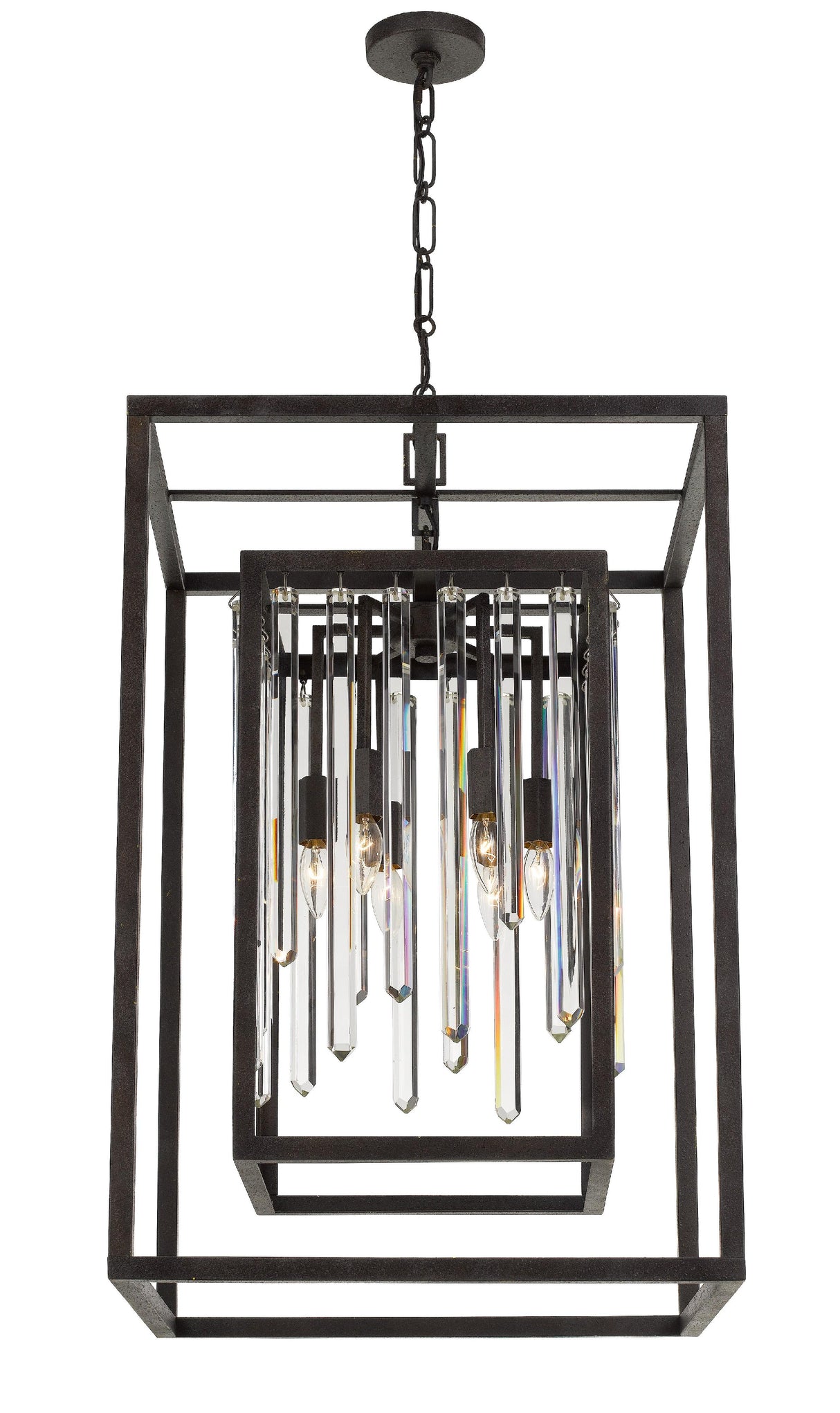 Crystorama Hollis 6 Light Forged Bronze Lantern Chandelier