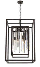 Crystorama Hollis 6 Light Forged Bronze Lantern Chandelier
