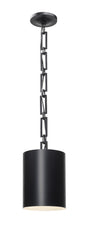 Crystorama Brian Patrick Flynn Alston 1 Light Matte Black + White Mini Pendant