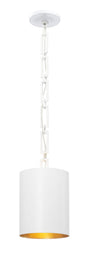 Crystorama Brian Patrick Flynn Alston 1 Light Matte White + Antique Gold Mini Pendant