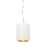 Crystorama Brian Patrick Flynn Alston 1 Light Matte White + Antique Gold Mini Pendant