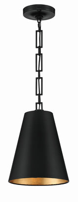 Crystorama Brian Patrick Flynn Alston 2 Light Matte Black + Antique Gold Mini Pendant