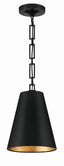 Crystorama Brian Patrick Flynn Alston 2 Light Matte Black + Antique Gold Mini Pendant