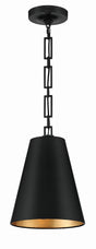 Crystorama Brian Patrick Flynn Alston 2 Light Matte Black + Antique Gold Mini Pendant