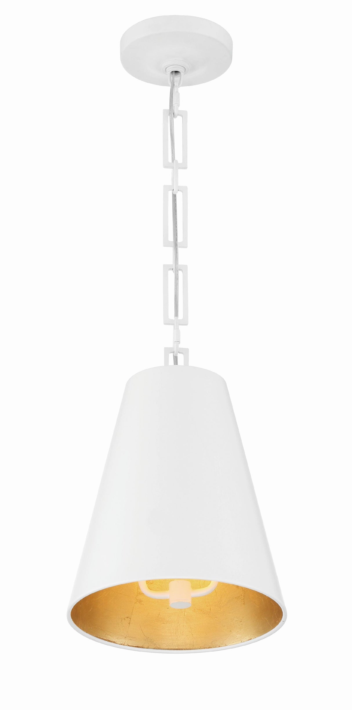 Crystorama Brian Patrick Flynn Alston 2 Light Matte White + Antique Gold Mini Pendant