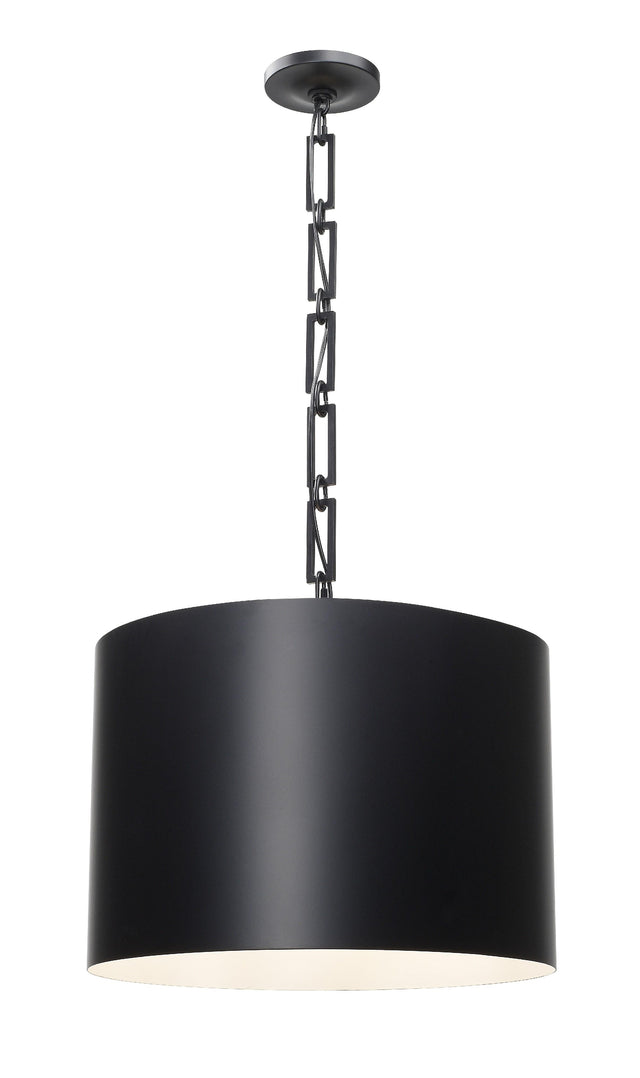 Crystorama Brian Patrick Flynn Alston 6 Light Matte Black + White Pendant
