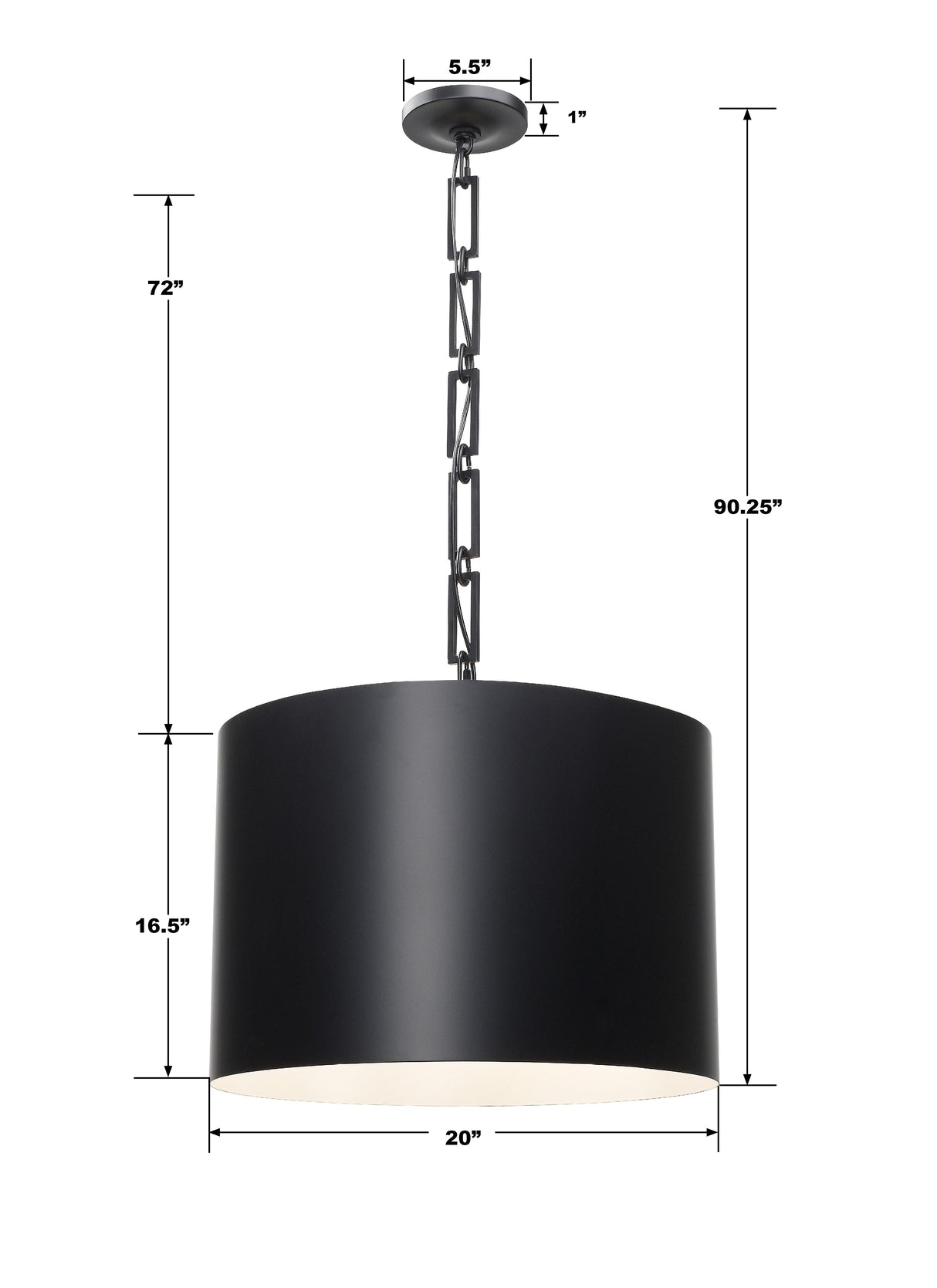 Crystorama Brian Patrick Flynn Alston 6 Light Matte Black + White Pendant