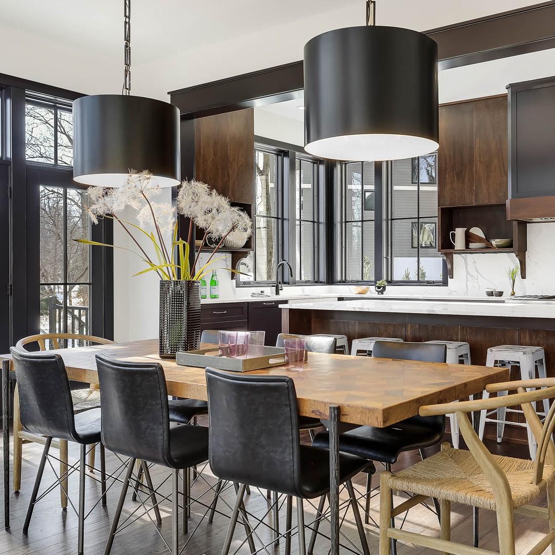 Crystorama Brian Patrick Flynn Alston 6 Light Matte Black + White Pendant