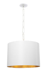 Crystorama Brian Patrick Flynn Alston 6 Light Matte White + Antique Gold Pendant
