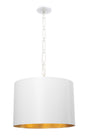 Crystorama Brian Patrick Flynn Alston 6 Light Matte White + Antique Gold Pendant