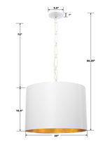 Crystorama Brian Patrick Flynn Alston 6 Light Matte White + Antique Gold Pendant
