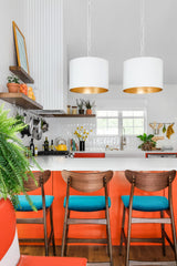 Crystorama Brian Patrick Flynn Alston 6 Light Matte White + Antique Gold Pendant
