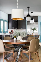 Crystorama Brian Patrick Flynn Alston 6 Light Matte White + Antique Gold Pendant