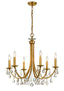 Crystorama Bridgehampton 6 Light Swarovski Strass Crystal Antique Gold Chandelier