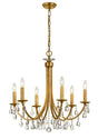 Crystorama Bridgehampton 6 Light Swarovski Strass Crystal Antique Gold Chandelier