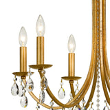 Crystorama Bridgehampton 6 Light Swarovski Strass Crystal Antique Gold Chandelier
