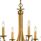Crystorama Bridgehampton 6 Light Swarovski Strass Crystal Antique Gold Chandelier