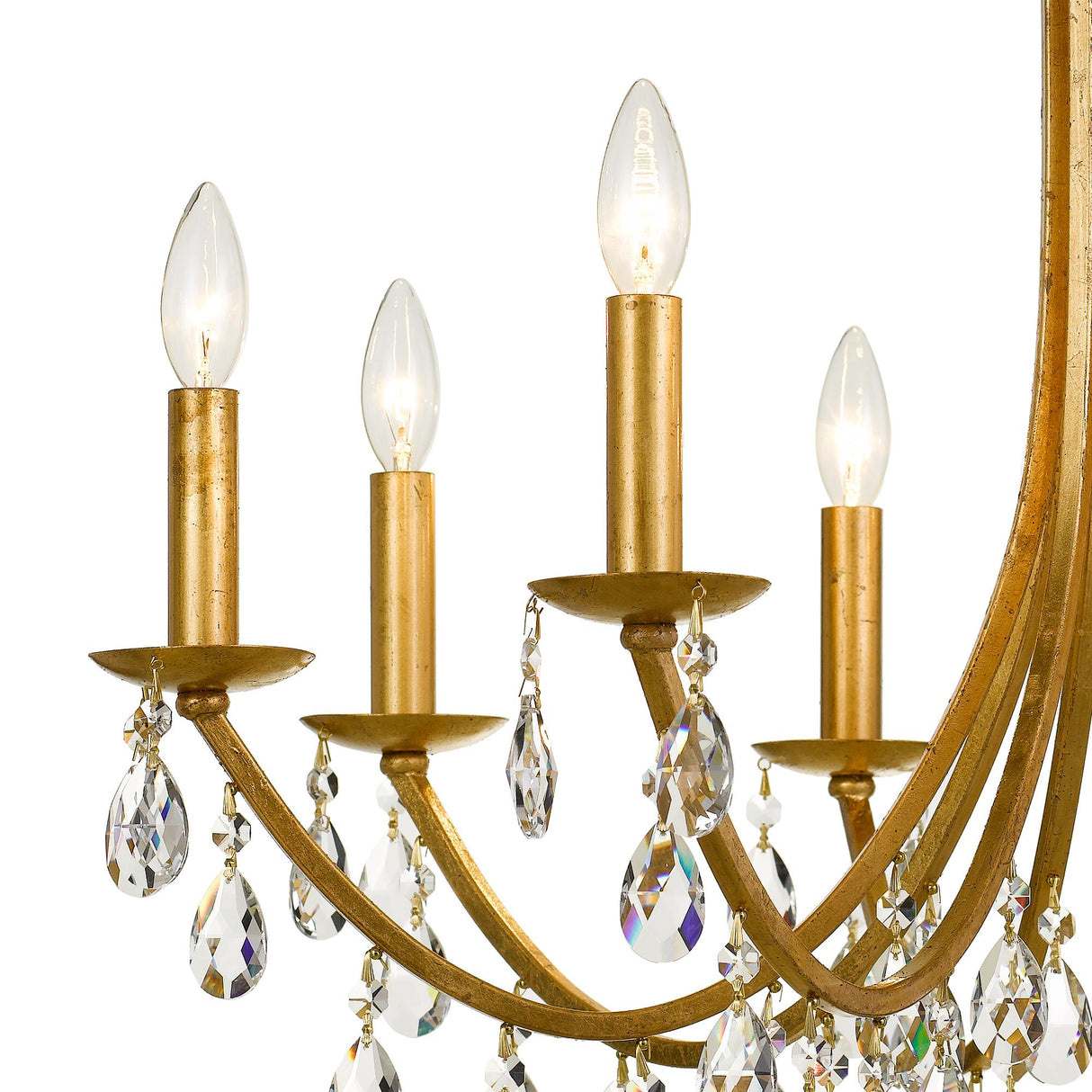 Crystorama Bridgehampton 8 Light Hand Cut Crystal Antique Gold Chandelier
