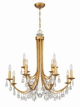 Crystorama Bridgehampton 12 Light Hand Cut Crystal Antique Gold Chandelier