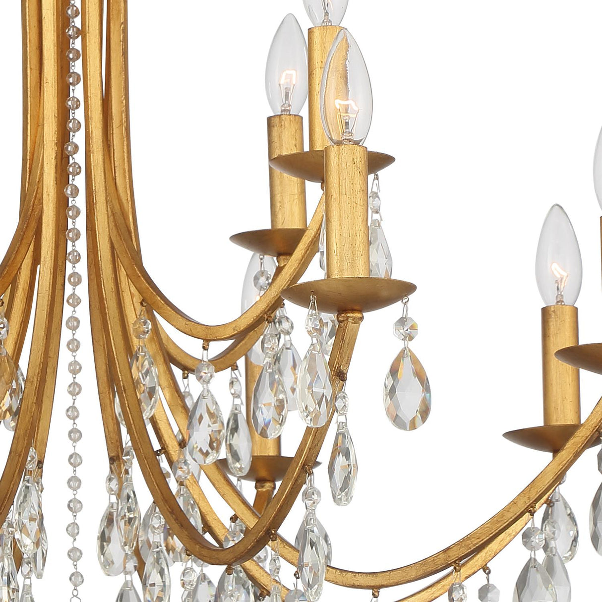 Crystorama Bridgehampton 12 Light Hand Cut Crystal Antique Gold Chandelier